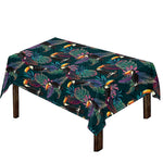 Exotic Tropical Toucan Pattern Print Tablecloth