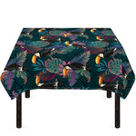 Exotic Tropical Toucan Pattern Print Tablecloth