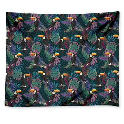 Exotic Tropical Toucan Pattern Print Tapestry