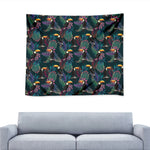 Exotic Tropical Toucan Pattern Print Tapestry