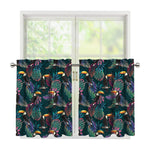 Exotic Tropical Toucan Pattern Print Tier Curtains