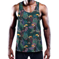 Exotic Tropical Toucan Pattern Print Men's Workout Tank Top
