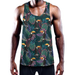 Exotic Tropical Toucan Pattern Print Training Tank Top
