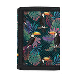 Exotic Tropical Toucan Pattern Print Trifold Wallet
