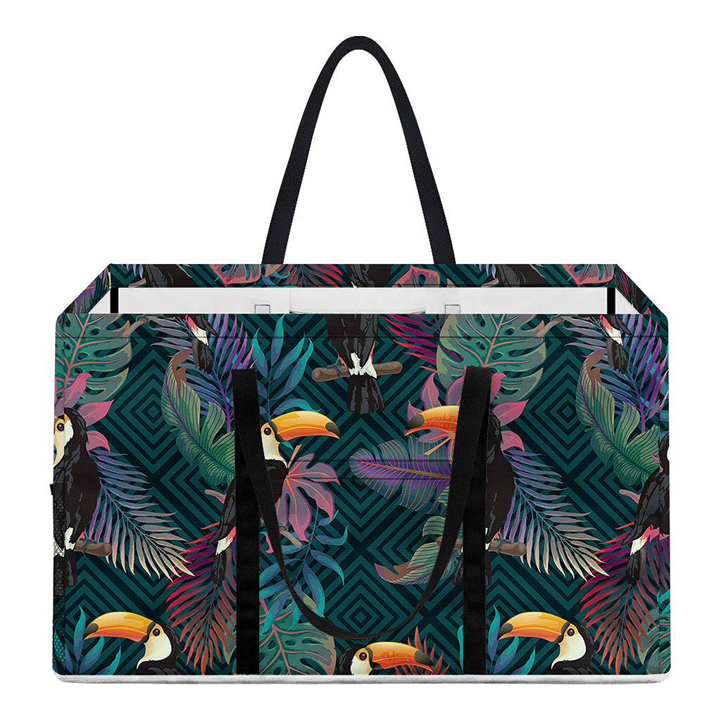 Exotic Tropical Toucan Pattern Print Utility Tote Bag