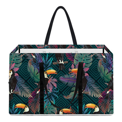 Exotic Tropical Toucan Pattern Print Utility Tote Bag