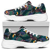 Exotic Tropical Toucan Pattern Print White Chunky Shoes