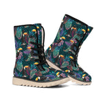 Exotic Tropical Toucan Pattern Print Winter Boots