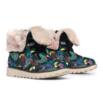 Exotic Tropical Toucan Pattern Print Winter Boots