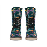 Exotic Tropical Toucan Pattern Print Winter Boots