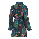 Exotic Tropical Toucan Pattern Print Women's Bathrobe