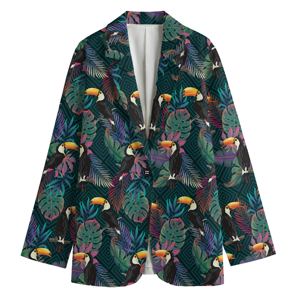 Exotic Tropical Toucan Pattern Print Women's Blazer