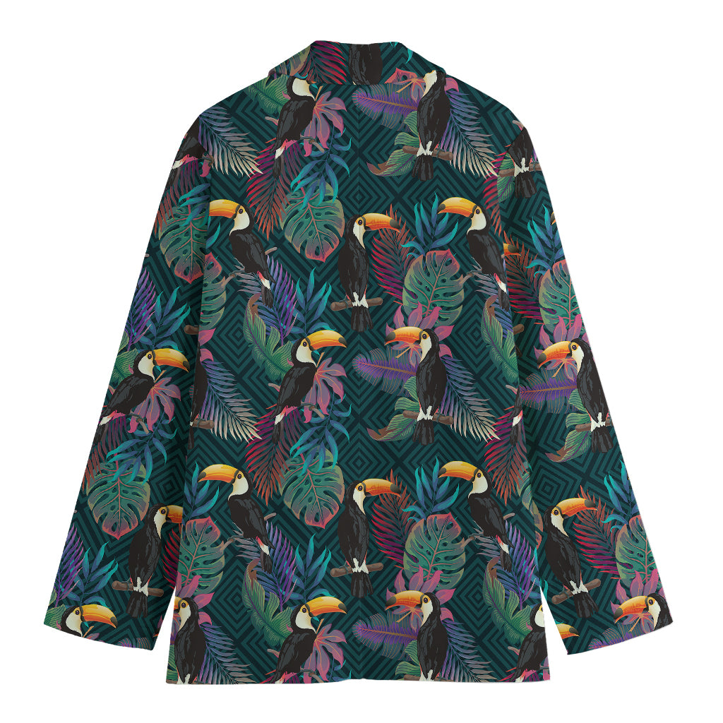 Exotic Tropical Toucan Pattern Print Women's Blazer