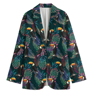 Exotic Tropical Toucan Pattern Print Women's Cotton Blazer