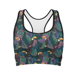 Exotic Tropical Toucan Pattern Print Women's Sports Bra