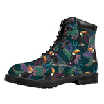 Exotic Tropical Toucan Pattern Print Work Boots
