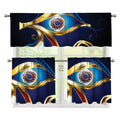 Eye Of Horus Amulet Print 3 Piece Kitchen Curtains