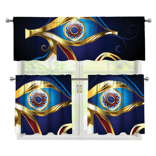 Eye Of Horus Amulet Print 3 Piece Kitchen Curtains