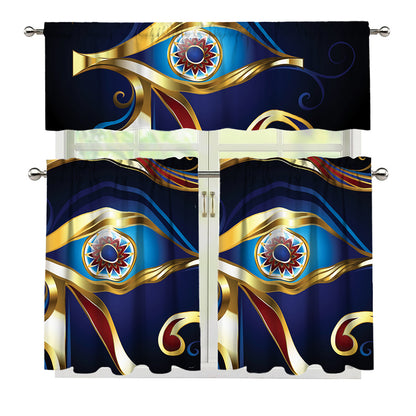 Eye Of Horus Amulet Print 3 Piece Kitchen Curtains