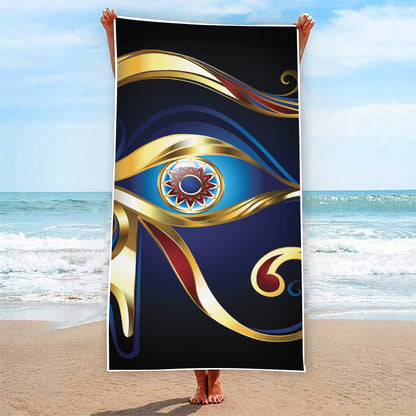 Eye Of Horus Amulet Print Beach Towel