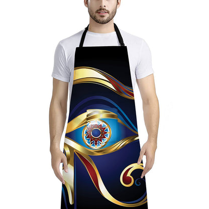 Eye Of Horus Amulet Print Bib Apron With Pocket