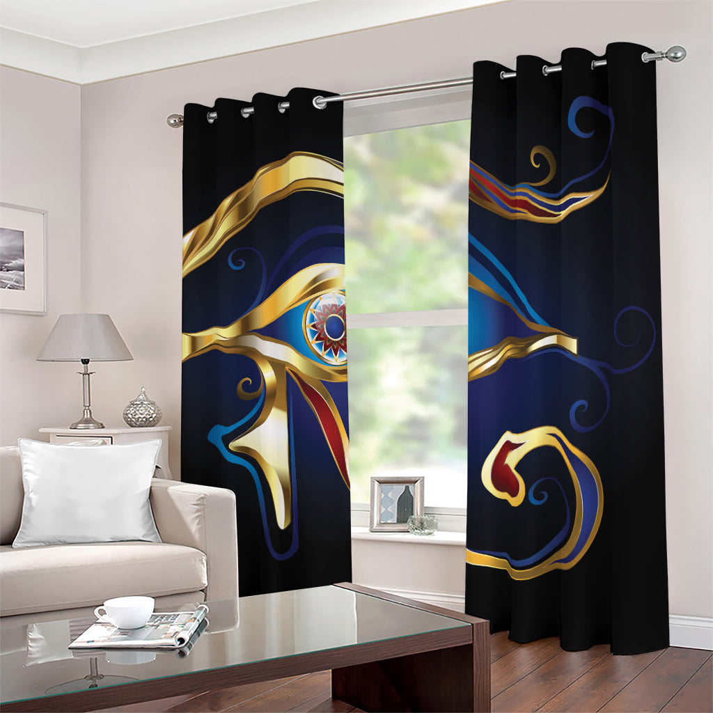 Eye Of Horus Amulet Print Blackout Grommet Curtains