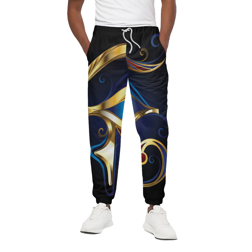 Eye Of Horus Amulet Print Cotton Pants