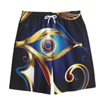Eye Of Horus Amulet Print Cotton Shorts