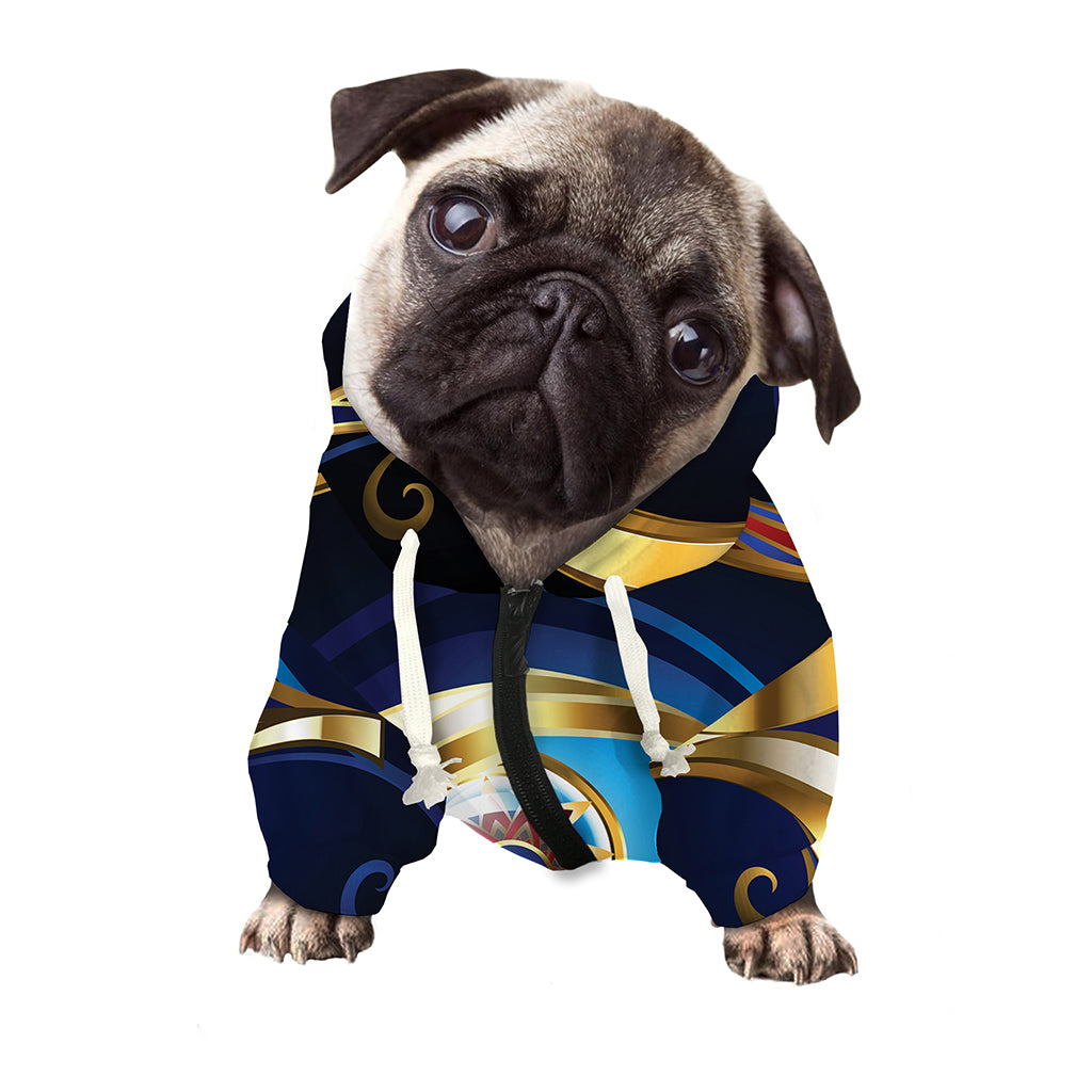 Eye Of Horus Amulet Print Dog Zip Up Hoodie