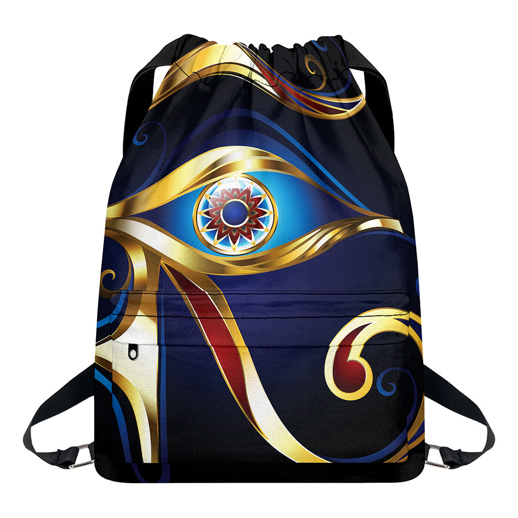 Eye Of Horus Amulet Print Drawstring Backpack