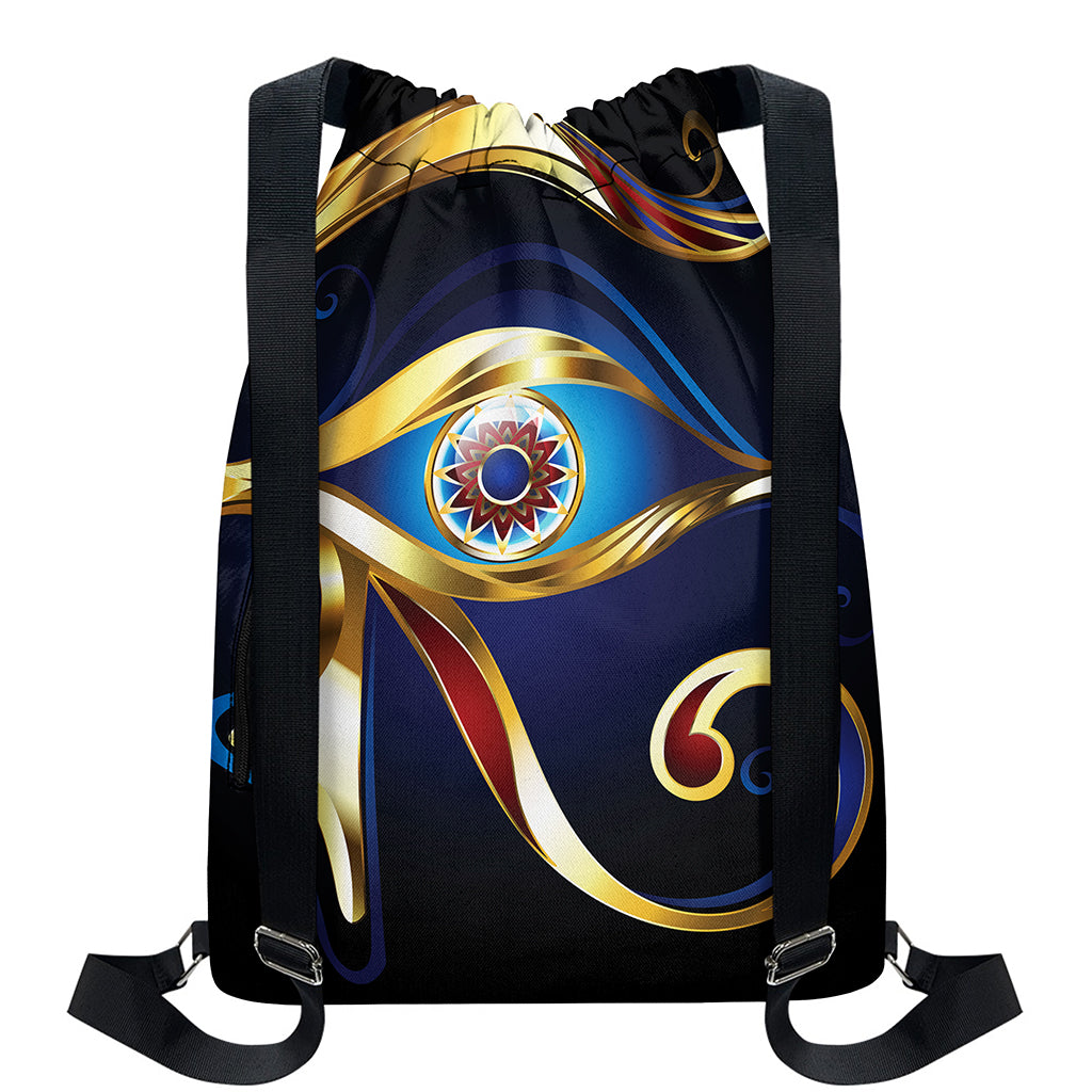 Eye Of Horus Amulet Print Drawstring Backpack