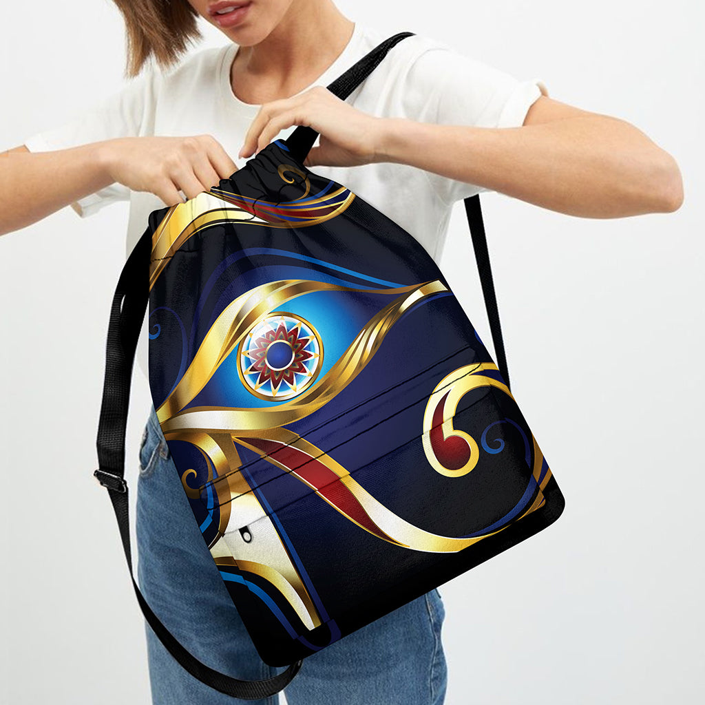 Eye Of Horus Amulet Print Drawstring Backpack
