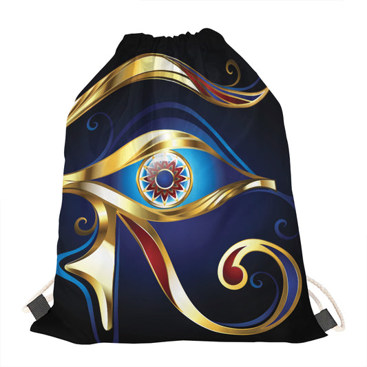 Eye Of Horus Amulet Print Drawstring Bag