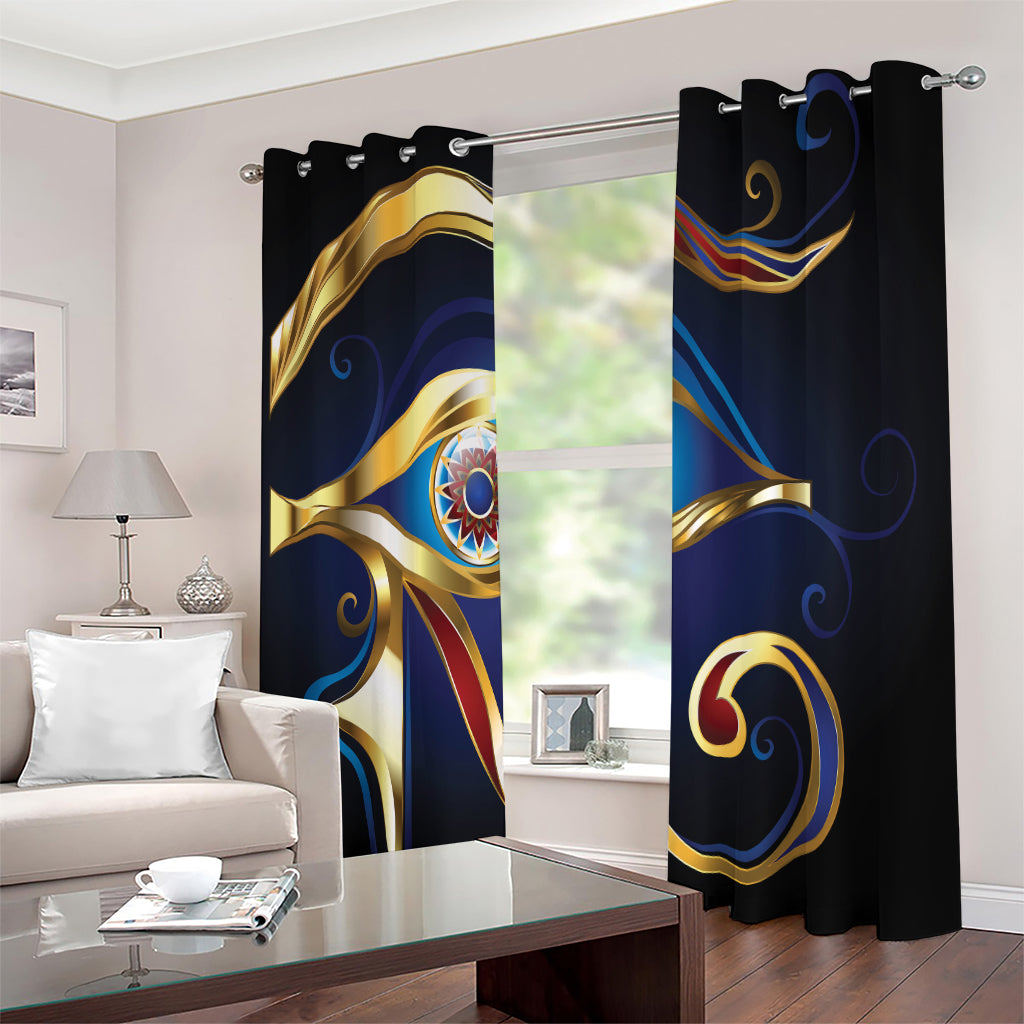 Eye Of Horus Amulet Print Extra Wide Grommet Curtains