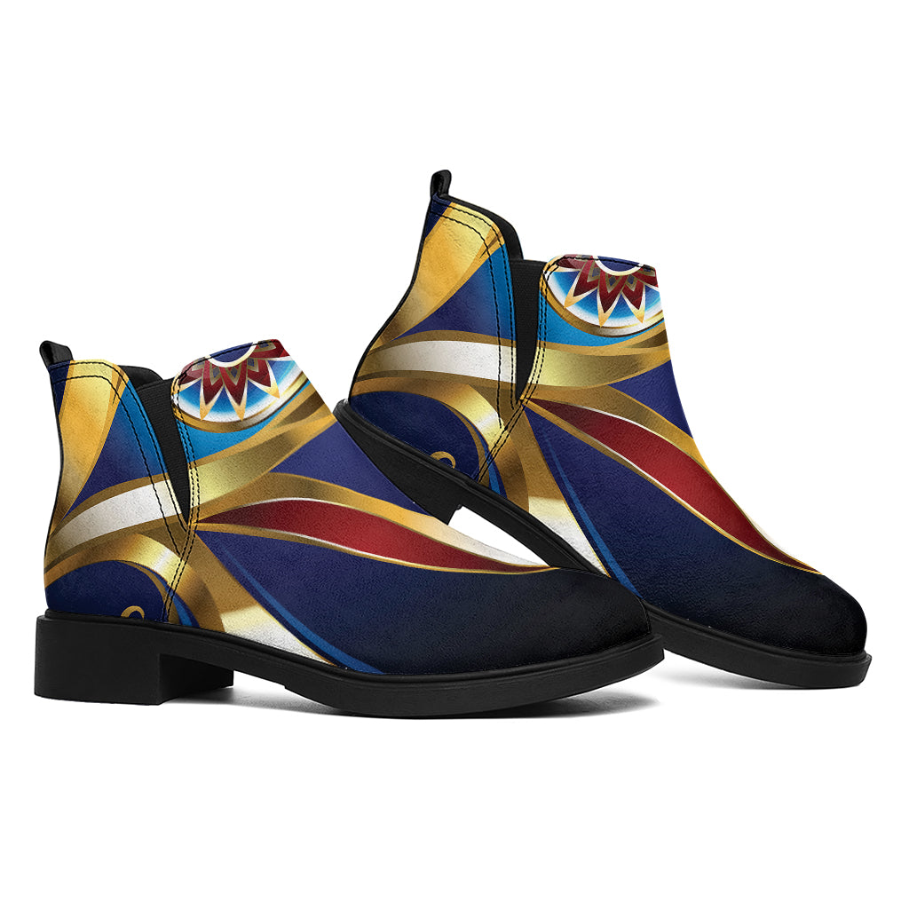 Eye Of Horus Amulet Print Flat Ankle Boots