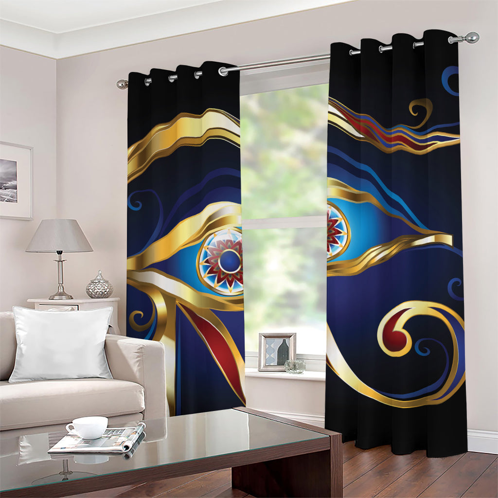 Eye Of Horus Amulet Print Grommet Curtains