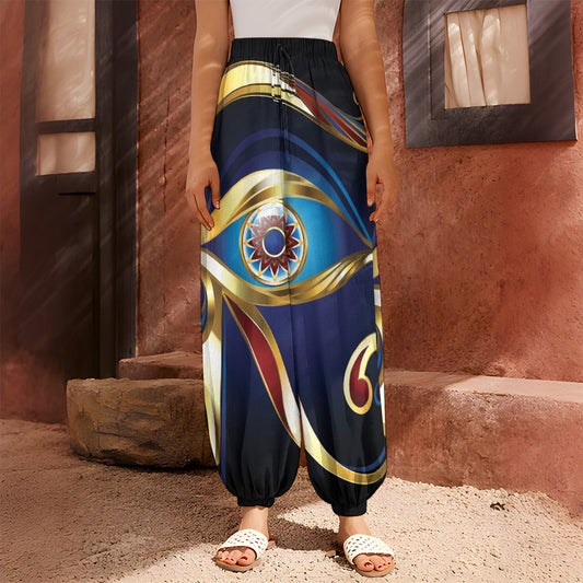 Eye Of Horus Amulet Print Harem Pants