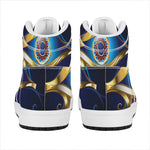 Eye Of Horus Amulet Print High Top Leather Sneakers
