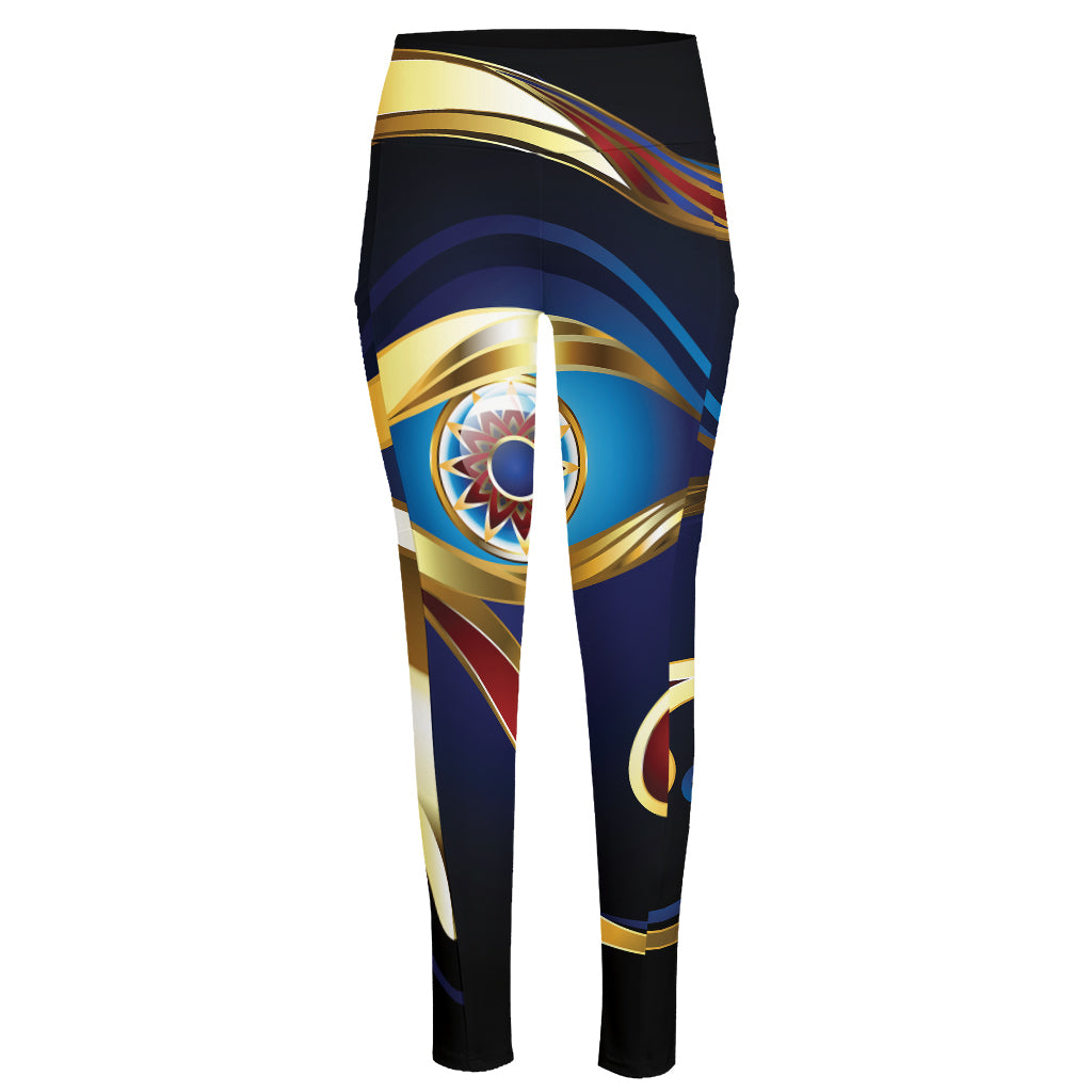 Eye Of Horus Amulet Print High-Waisted Pocket Leggings