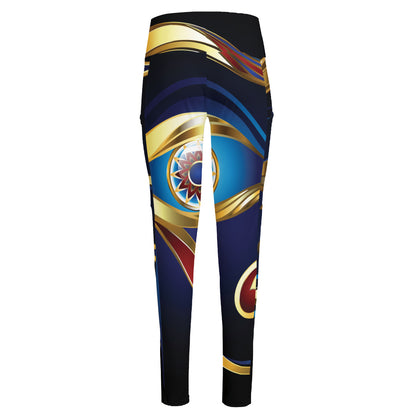 Eye Of Horus Amulet Print High-Waisted Pocket Leggings