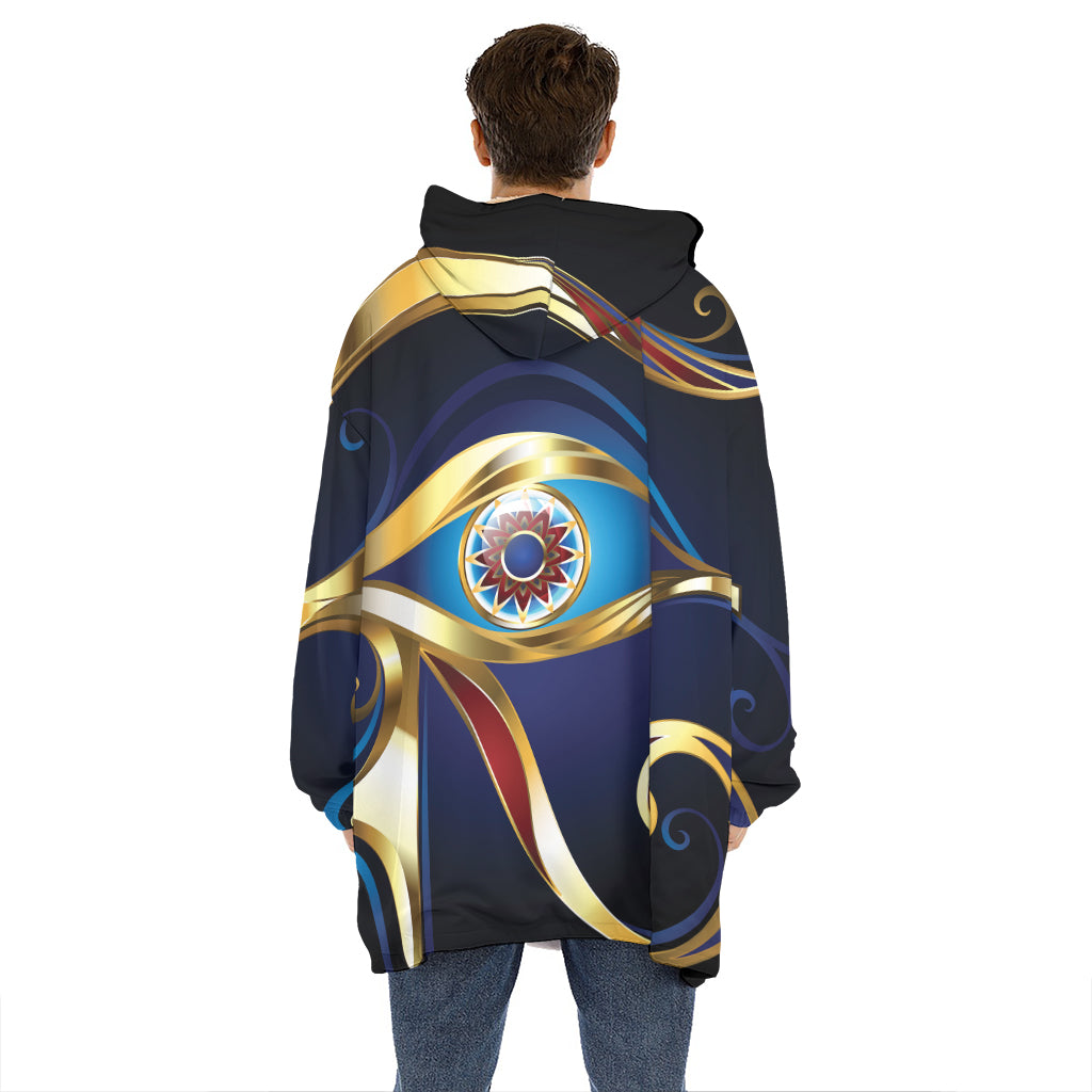 Eye Of Horus Amulet Print Hoodie Blanket