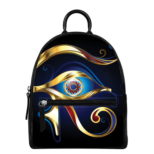 Eye Of Horus Amulet Print Leather Backpack