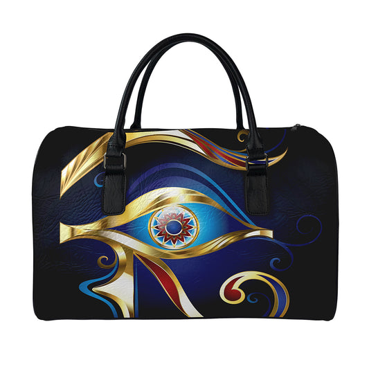 Eye Of Horus Amulet Print Leather Duffle Bag
