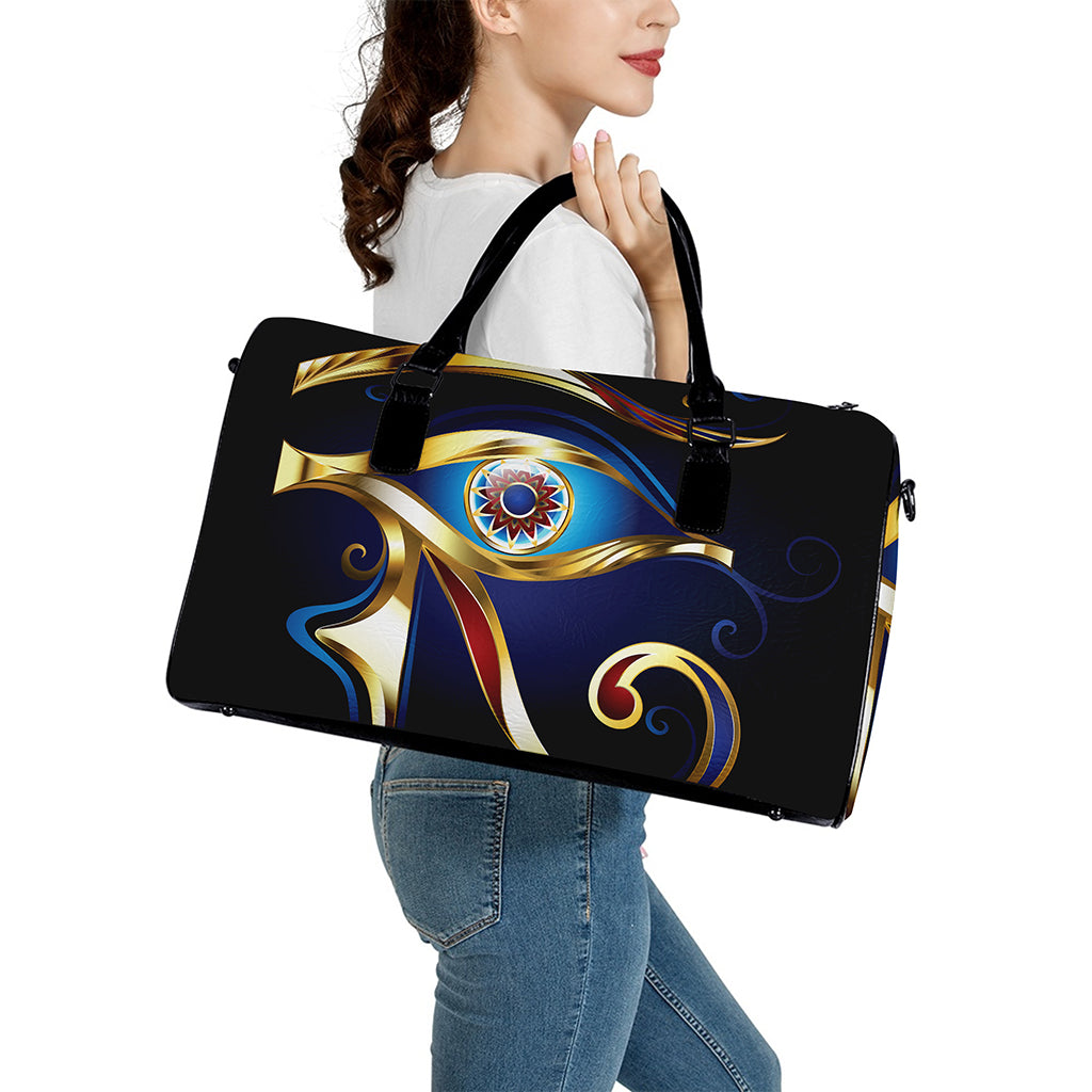 Eye Of Horus Amulet Print Leather Duffle Bag