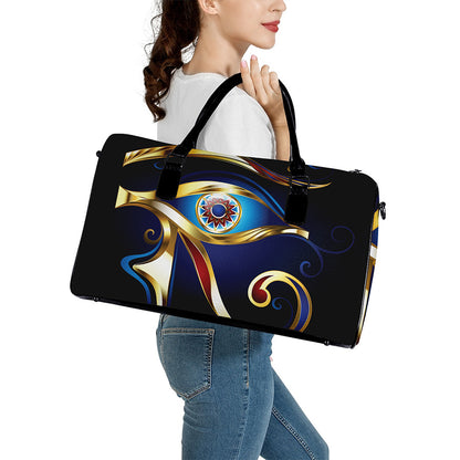 Eye Of Horus Amulet Print Leather Duffle Bag
