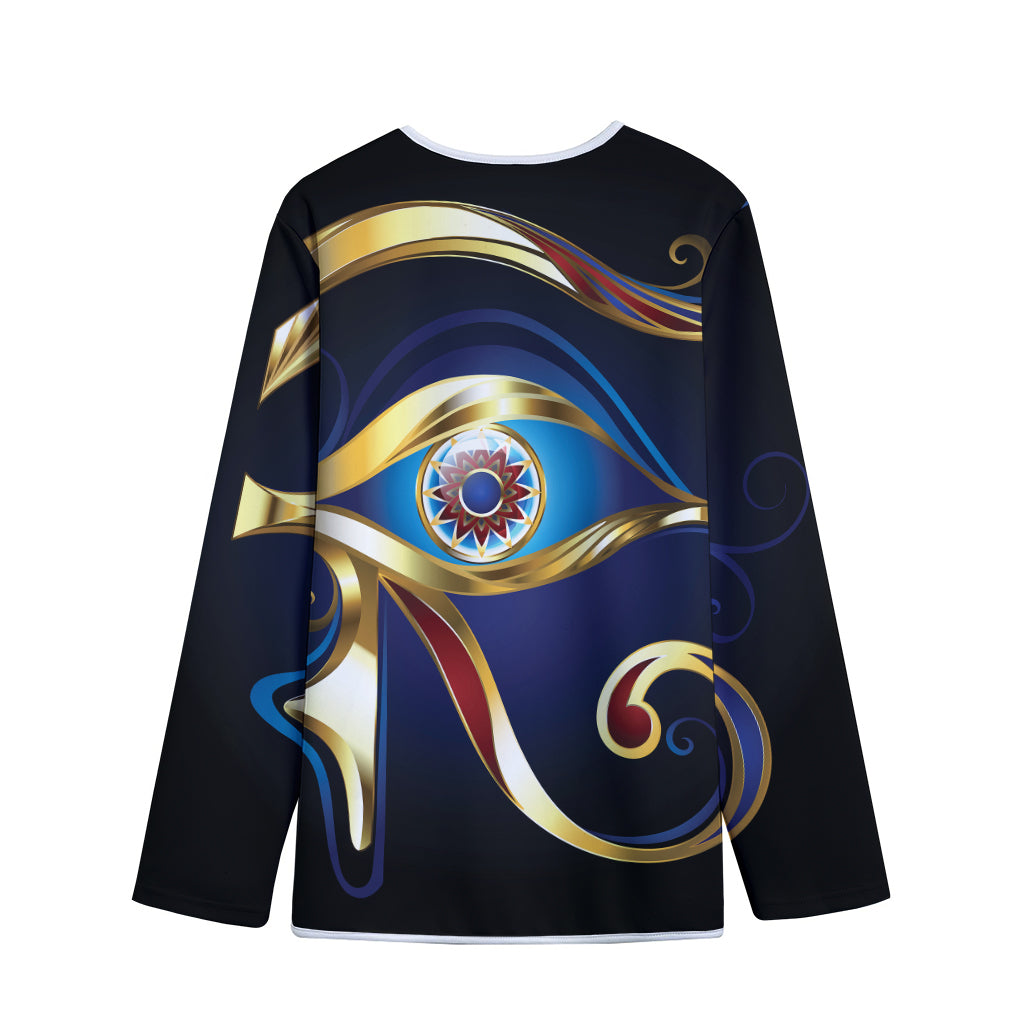 Eye Of Horus Amulet Print Long Sleeve Short Coat