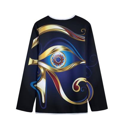 Eye Of Horus Amulet Print Long Sleeve Short Coat