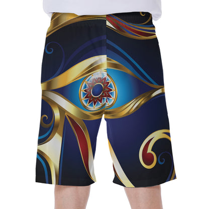 Eye Of Horus Amulet Print Men's Beach Shorts