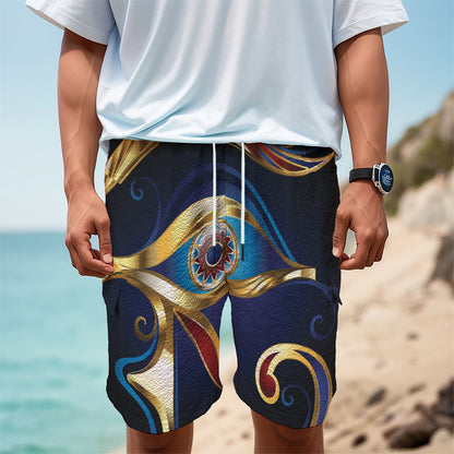 Eye Of Horus Amulet Print Men's Cargo Shorts