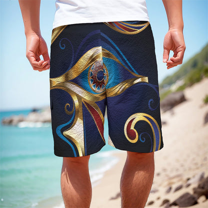Eye Of Horus Amulet Print Men's Cargo Shorts